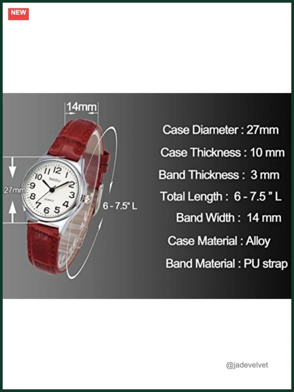 Women's Classical Arabic Numerals Analog Quartz Wrist Watch 3 ATM Water